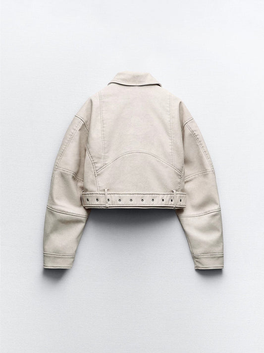 Cropped Lederjacke